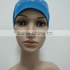 C035 Tube Underscarf With Rhinestones,cotton Underscarf and Hats thumbnail-1