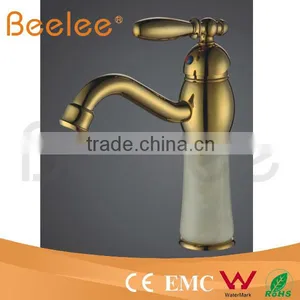 Golden Brass Bathroom Basin Faucet Water Tap Mixer thumbnail-1