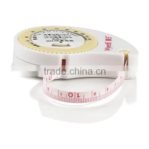 White Novelty Retractable LOGO Brand Printing Body Calcul BMI Fiber Glass Measure Tape thumbnail-6