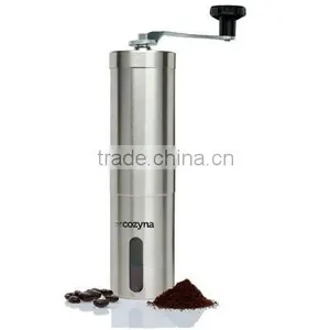 Customized Stainless Steel Manual Ceramic Burr Mill Coffee Grinder With Logo thumbnail-1