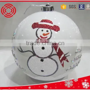 2016 Pearl Light White Hand Painting Christmas Ball With 4pcs Diamonds thumbnail-2