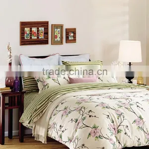 100% Cotton Pigment Print New Design Fresh Flower European Style Bedding Sets thumbnail-1