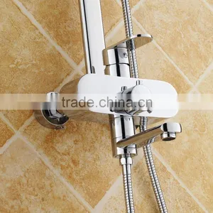 Brass Square Hard Tube Shower Mixer Set/wall Mounted Bath Shower Faucet thumbnail-6