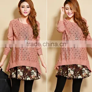 D96047t Spring Maternity Clothes Plus Size Maternity Dress Loose Fashion Long Sleeve Maternity Skirt thumbnail-5