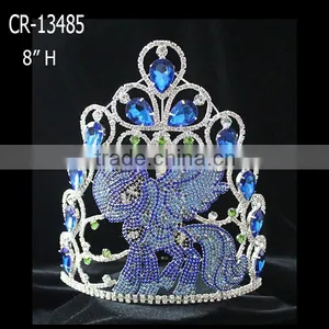 Beauty Custom Blue Sapphire Rhinestone Pony Crown thumbnail-1