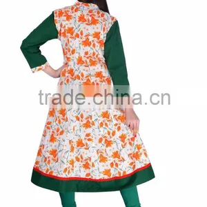 Cotton Anarkali Jaipuri Kurti Vestido Styles Ropa Ladies Garments Cotton Plain With Printed Women's Short Dresses 3528 thumbnail-2