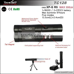 R5Led 5Modes Rechargeable Flashlight Led Magnetic Base Flashlight TC128 thumbnail-1