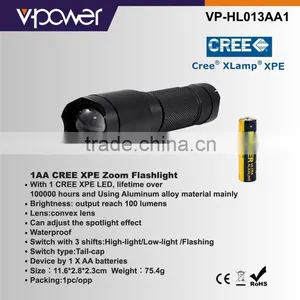 1AA CREE XPE Zoom Flashlight thumbnail-1