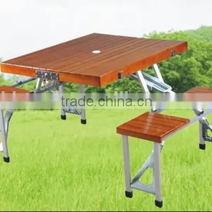 Foldable Outdoor Picnic Table Camping Tbale Beach Table Wooden Table thumbnail-1