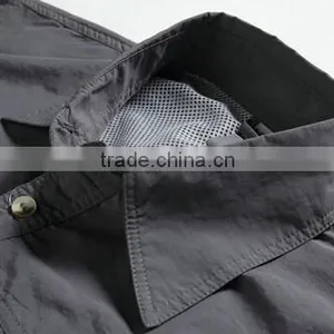Mens Quick Dry Camping Hiking Fishing Shirt Anti Sun UV Detachable Sleeve Shirt thumbnail-6