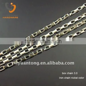 3.0mm Size Iron Material Box Chain in Nickel Color thumbnail-1