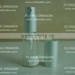 15ml Glass Bottle With Matte Silver Aluminium Cap and Matte Silver Aluminium Sprayer thumbnail-1