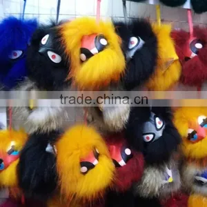 Luxury Fox Fur Monster /fur Monster Keychain thumbnail-1