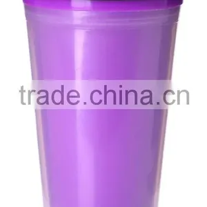 Colorful 16OZ Double Wall Plastic Coffee Tumbler With Lid thumbnail-3