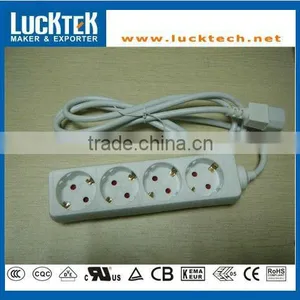 4 WAY EUROPEAN/GERMANY TYPE POWER STRIP WITH IEC PLUG thumbnail-1