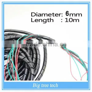 2016 Black Diameter 6mm 33Ft.(10M) Spiral Cable Wire Wrap Tube PC Manage Cord thumbnail-1