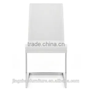 Modern White Dining Chair With Leg Stainless Steel thumbnail-5