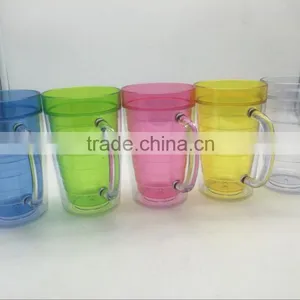 USA Best Seller Blue 500ml Plastic BPA Free Double Wall With 20oz Tumbler Lid thumbnail-1