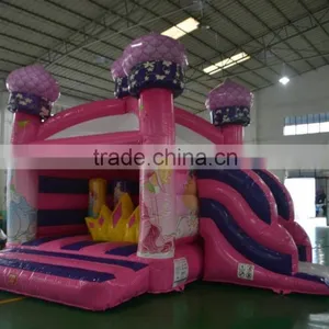 2016 New Design Gaint Inflatable Pink Snow White Combo Castle Combo With Slide for Sale Outdoors thumbnail-4