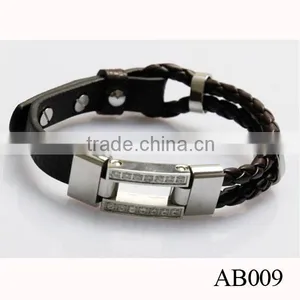 2016 White Gold Bracelet Jewelry/Custom Mens Leather Cuff Bracelet For Men thumbnail-1