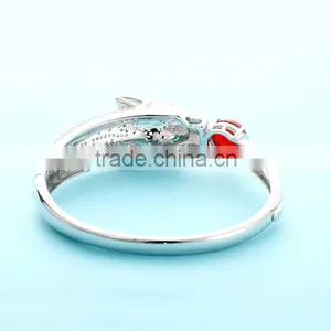 925 Sterling Silver Crystal Liod Head Bangle Bracelet SBG425W thumbnail-6