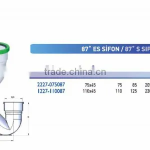 PVC Pipe Fittings 87 Degree s Siphon thumbnail-2