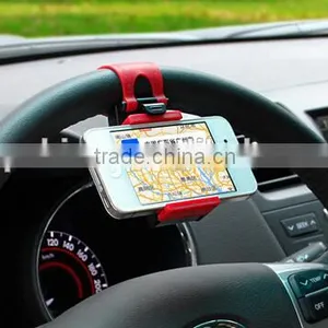 Promotional Products Mini Portable Car Steering Wheel Phone Socket Holder Mount for Cellphone thumbnail-3