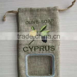 Linen Pouch Soap Bag/tourist Souvenir With Olive Embroidery With Drawstring thumbnail-2
