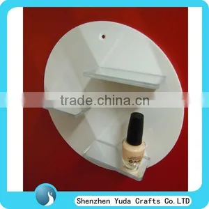 Round Silver Mirror Acrylic Slatwall Display Rack in China, Lucite Plexiglass Nail Polish Display Holder thumbnail-1