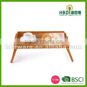 High Quality Bamboo Wood Bed Tray, Bamboo Serving Tray, Bamboo Tray With Foldable Legs thumbnail-1