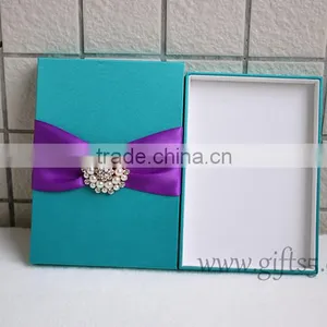 Elegant Navy Blue Wedding Invitation Boxes thumbnail-6
