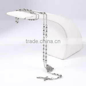 Most Popular New Fashion Jesu Cross Silver Beads Chain Necklace for Christmas Gift thumbnail-4