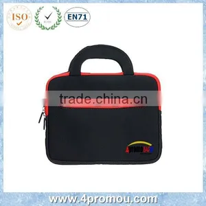 Neoprene Zipper Laptop Tote Bag Computer Sleeve Tablet Bag in Black Color thumbnail-1