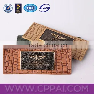 Colorful Metal With Genuine Jeans Leather Label thumbnail-1