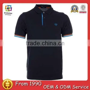 2013 Embroidery Applique Printing Custom Logo Half Sleeve Polo Shirt thumbnail-1