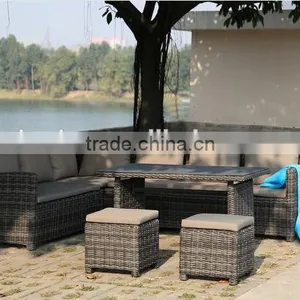Garden Furniture Rattan Sofa Set of Outdoor Wicker Table Set thumbnail-3