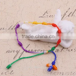 2015 New Designs Bracelet Pure White & Colorful Rope Cross Bracelet Jewelry Hand Made Bracelet for Woman Cute Girl Childen thumbnail-1