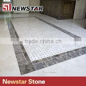 Newstar DIY Honed Marble Basketweave Mosaic Floor Bathroom Pattern Tile thumbnail-5