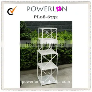 Highly Quality Retro Style Wrought Irons Antirust 4-tier Metal Garden Flower Shelf thumbnail-1