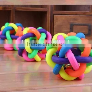 CY188 For Small Dog Toys Product For Dog Colorful Rubber Dog Toy Ball, Pet Dog Toys With Bell For Small Medium Large Dog thumbnail-2