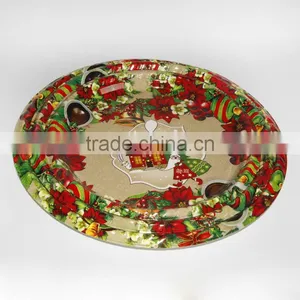 Wholesale Cheap Christmas Round Plate thumbnail-2