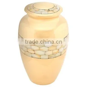 Mother of Pearl Brass Cremation Urn thumbnail-1