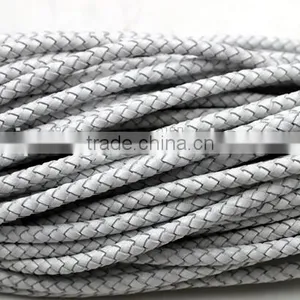 3mm 4mm 5mm Genuine Round Braided Leather Cord For Jewelry, Colored Leather Cord thumbnail-3