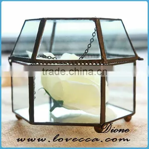 Home Decor Round Glass Flower Box , Glass Plant Terrarium Wholesale thumbnail-5