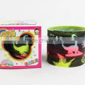 Plastic Magic Rainbow Spring Toys With Printed Dinosaur/hot Sale Rainbow Circle thumbnail-1