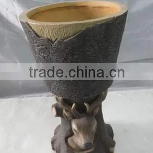 Knock-down Handmade Fiberglass Deer Balcony Flower Pots thumbnail-1