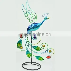 Glass Jewellery Display With Peacock thumbnail-1