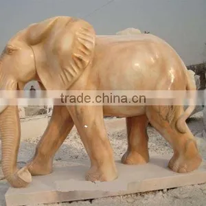 High Quality Pink Marble Elephant Sculpture thumbnail-4