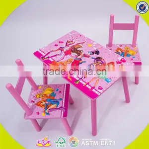 Wholesale Cheap Kindergarten Natural Wooden Round Tables High Quality Children Wooden Table and Chairs W08G210 thumbnail-6