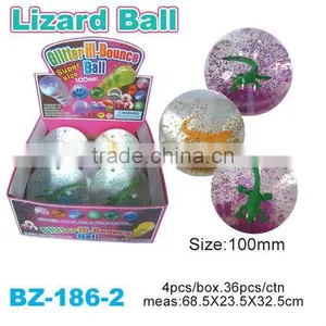 TPU Glitter Bouncing Ball With Lizard thumbnail-1